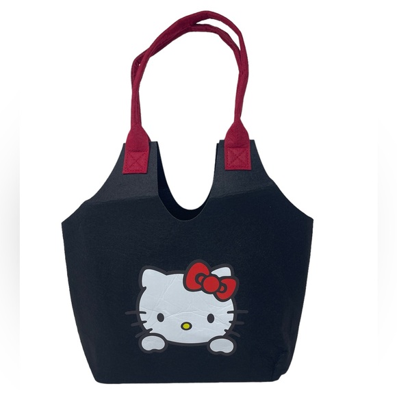 2 PACK Hello Kitty Felt Tote Bag Sanrio Handbag New - Picture 3 of 16
